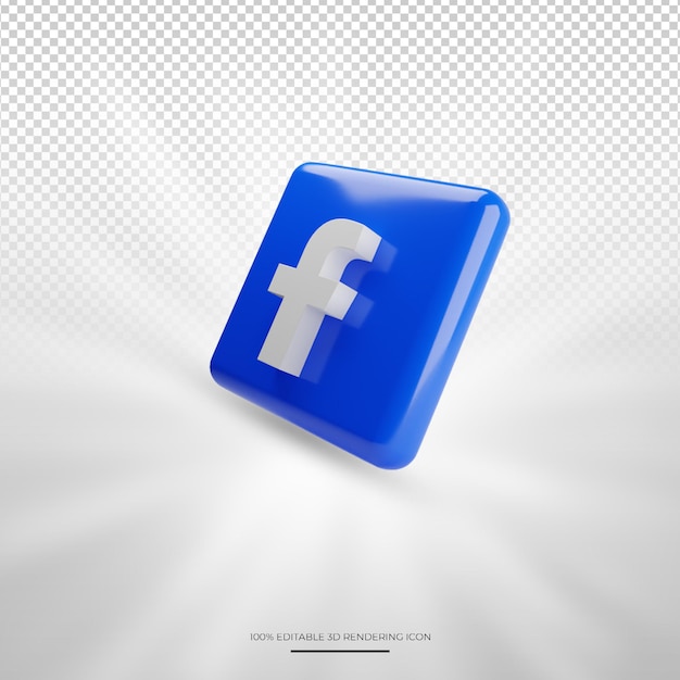 PSD icône de médias sociaux de rendu 3d de facebook