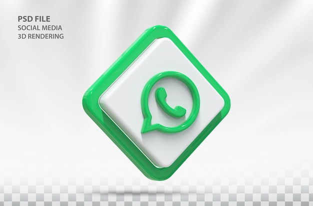 Icône De Médias Sociaux Rendu 3d De Whatsapp