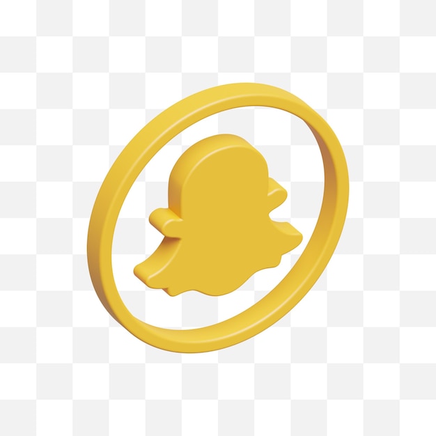 PSD icône de médias sociaux snapchat 3d