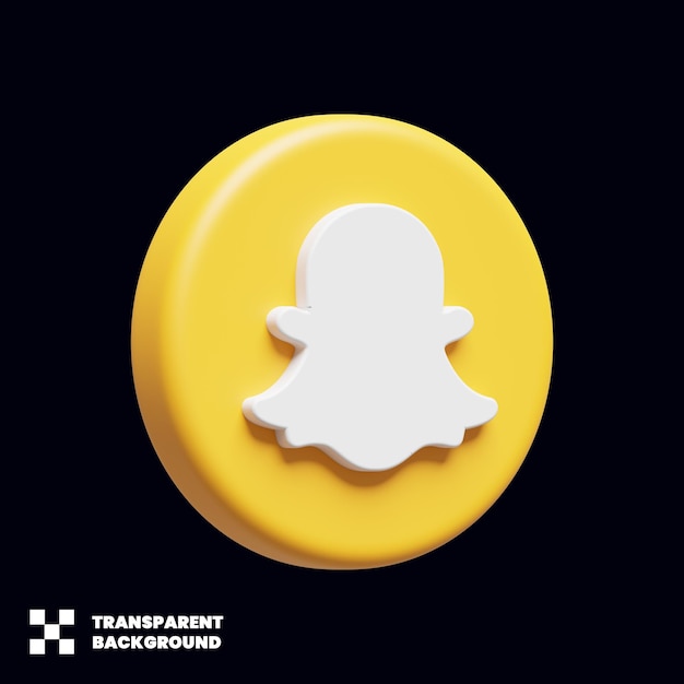 PSD icône de médias sociaux snapchat dans le rendu 3d