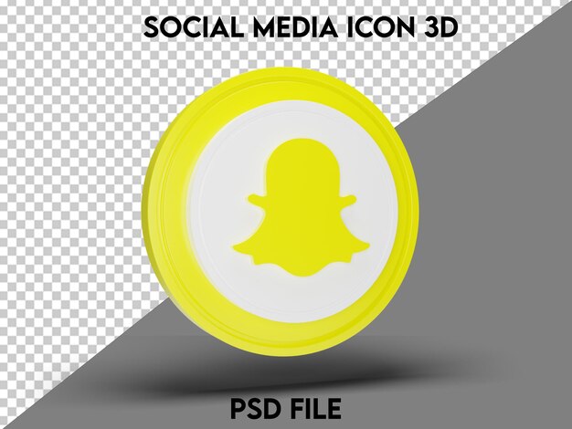 Icône de médias sociaux Snapchat rendu 3D