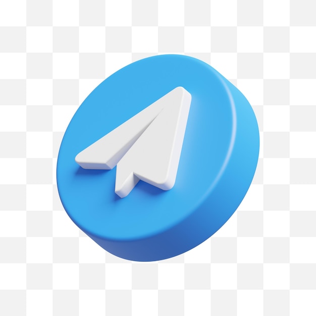 Icône des médias sociaux Telegram 3D