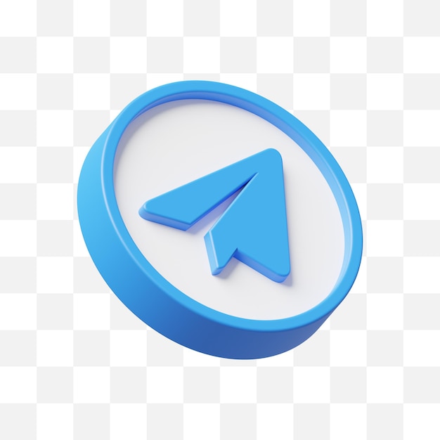 Icône des médias sociaux Telegram 3D
