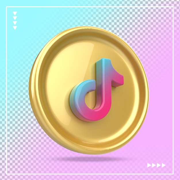 Icône de médias sociaux tiktok 3d