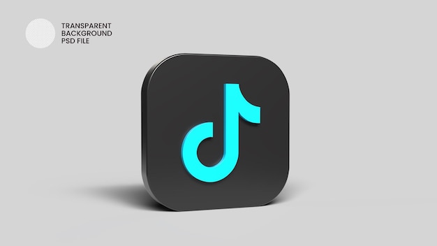 Icône de médias sociaux tiktok 3d