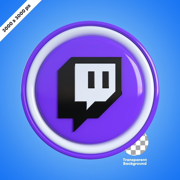 Icône De Médias Sociaux Twitch 3d