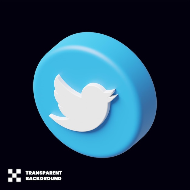 Icône De Médias Sociaux Twitter 3d