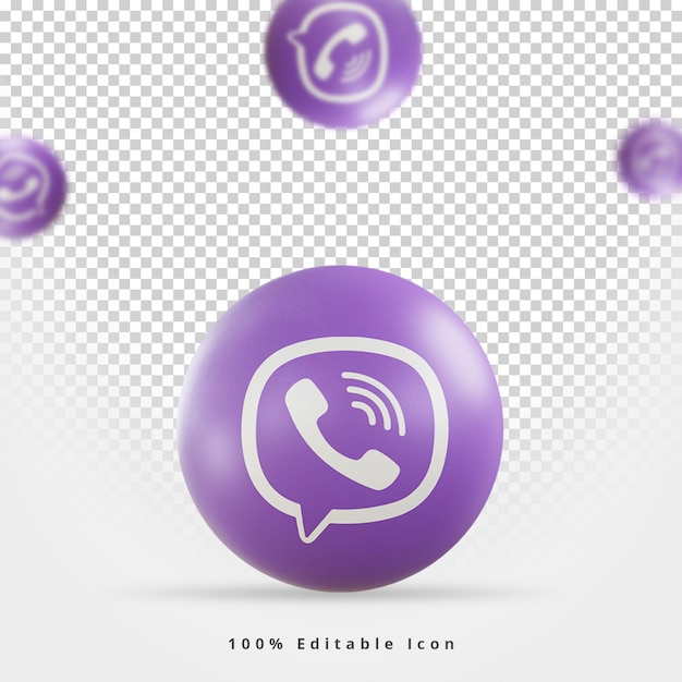 Icône De Médias Sociaux Viber Rendu 3d