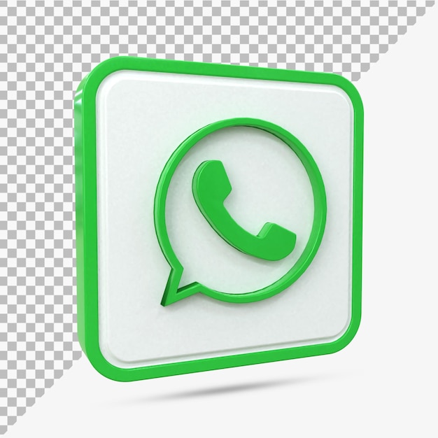 Icône de médias sociaux WhatsApp 3d Concept d'icône 3d brillant coloré rendu 3d pour la composition