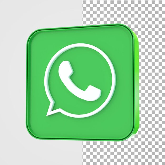 Icône de médias sociaux WhatsApp 3d Concept d'icône 3d brillant coloré rendu 3d pour la composition