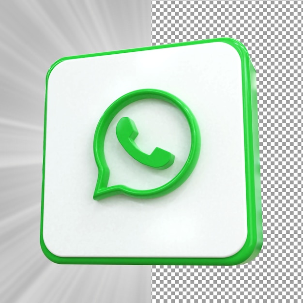 Icône De Médias Sociaux Whatsapp 3d Concept D'icône 3d Brillant Coloré Rendu 3d Pour La Composition