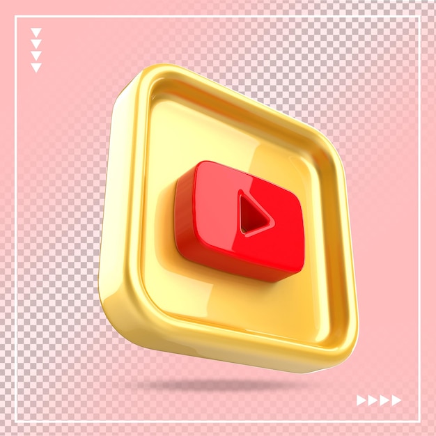 Icône de médias sociaux Youtube 3d