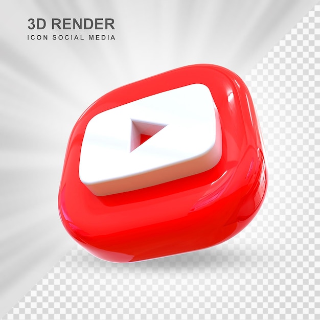 Icône de médias sociaux Youtube 3d