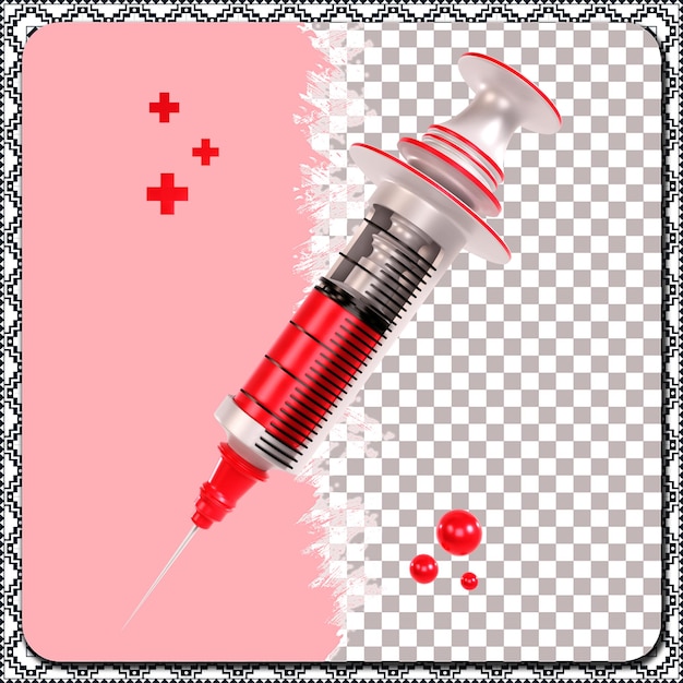PSD icône médicale 3d d'une injection