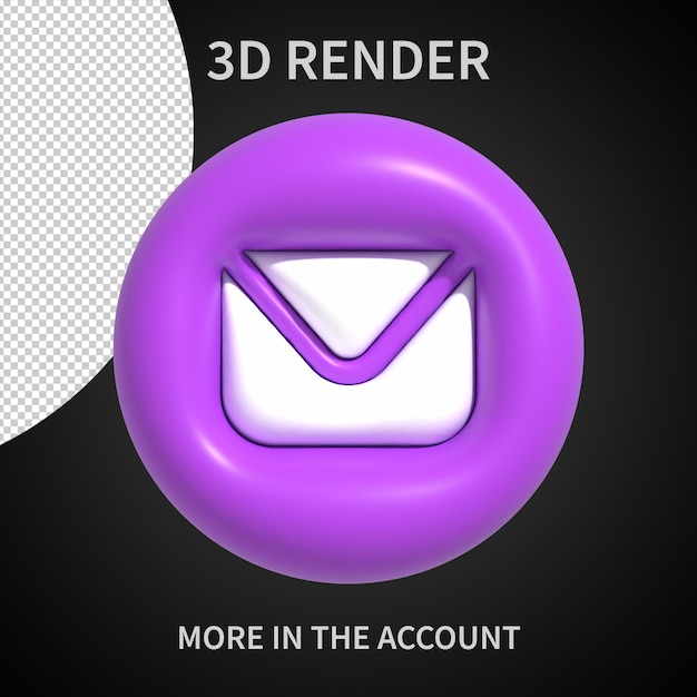 PSD icône de message 3d sur fond transparent