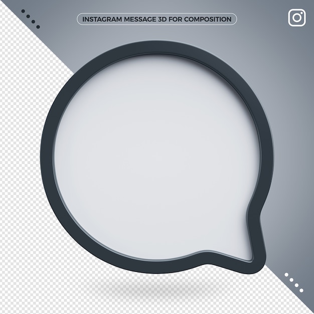 Icône de message 3d Instagram pour la composition