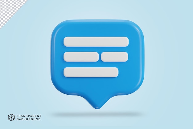 Icône de message de bulle de conversation en 3D