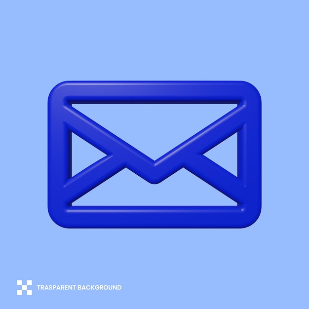 PSD icône de message de messagerie 3d avec fond transparent