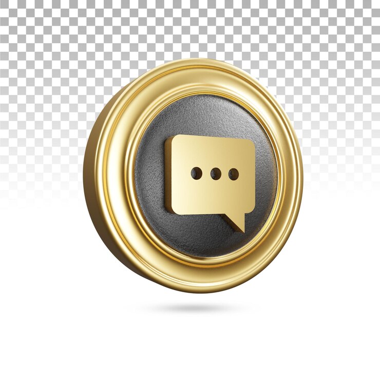 Icône de message d'or dans le rendu 3d