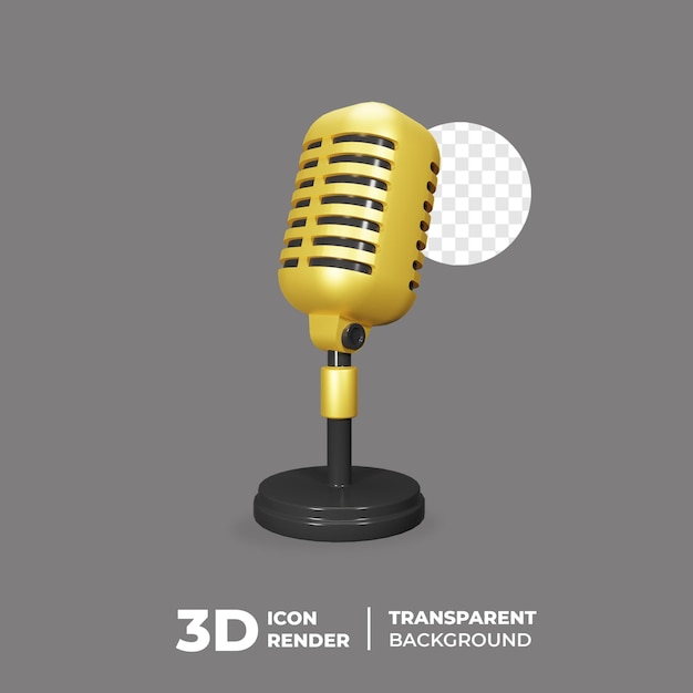 Icône de microphone audio musique 3D