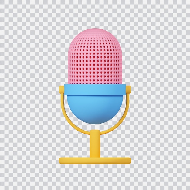 Icône De Microphone Isolé Sur Blanc Image De Rendu 3d