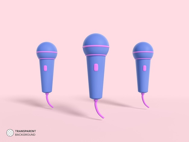 PSD icône de microphone de scène dynamique rendu 3d isolé illustration