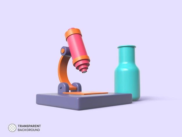 Icône De Microscope Illustration De Rendu 3d Isolée