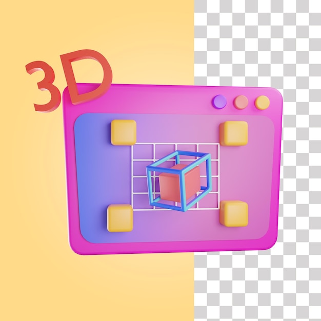 PSD icône de modélisation 3d