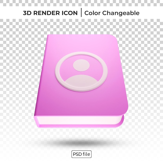 PSD icône modifiable de couleur de rendu 3d de livre