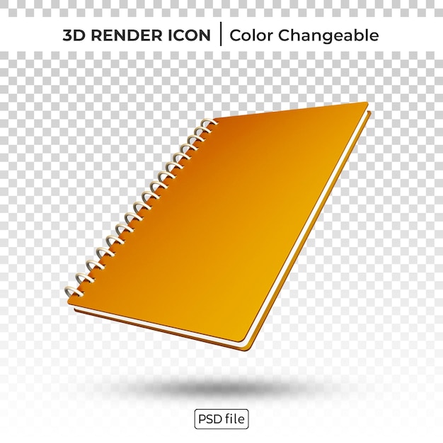 PSD icône modifiable de couleur de rendu 3d de livre