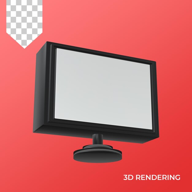 PSD icône de moniteur de rendu 3d premium psd