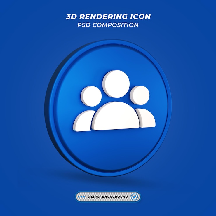PSD icône multi-utilisateur dans le rendu 3d