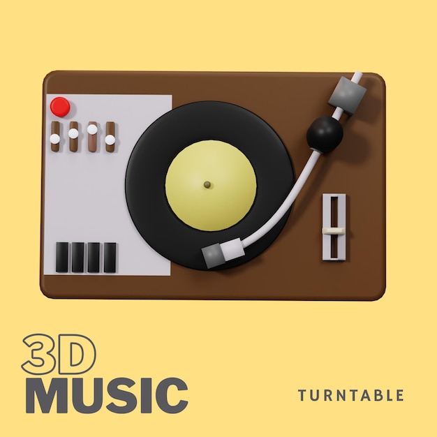PSD icône de musique 3d