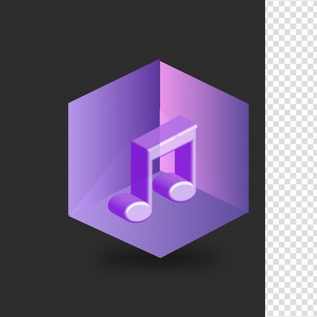 PSD icône de la musique 3d