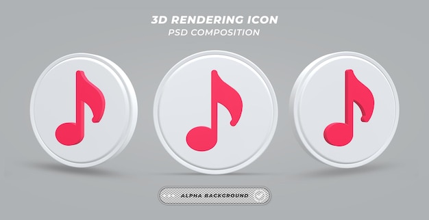 Icône De La Musique Dans Le Rendu 3d