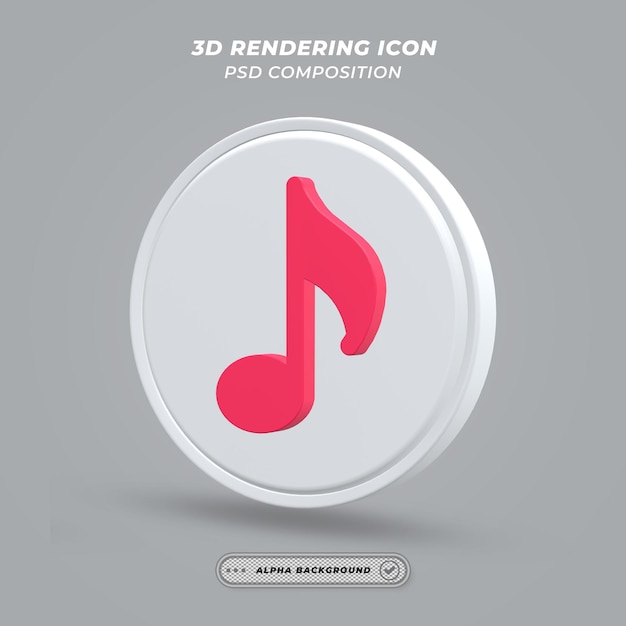 PSD icône de la musique dans le rendu 3d