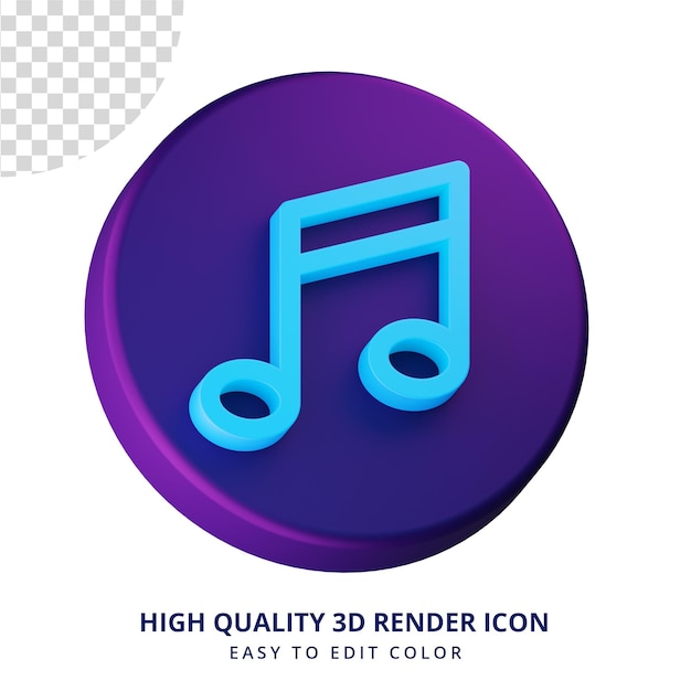 L'icône De La Musique De Haute Qualité Rendu 3d Concept Isolé