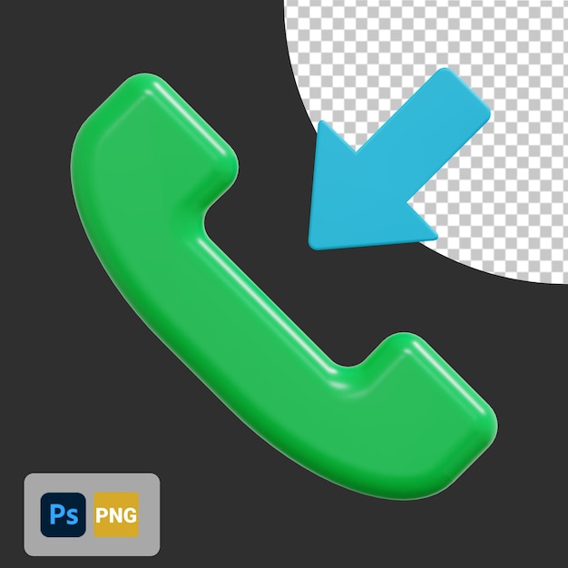 Icône de notification 3D avec illustration du téléphone