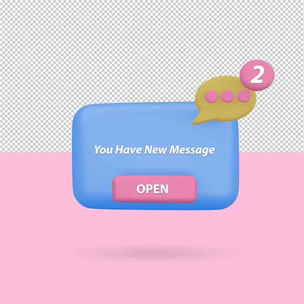 Icône De Notification De Message 3d Psd Gratuit Couleur Modifiable