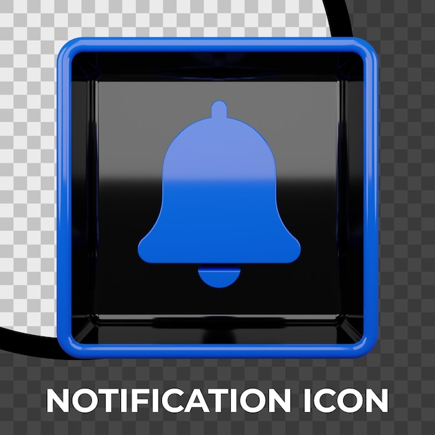 PSD icône de notification plate 3d