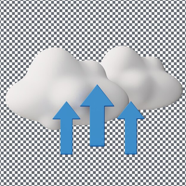 PSD icône de nuage psd 3d sur fond isolé et transparent