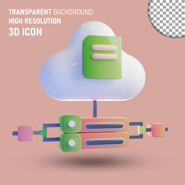 PSD icône de nuage de rendu 3d