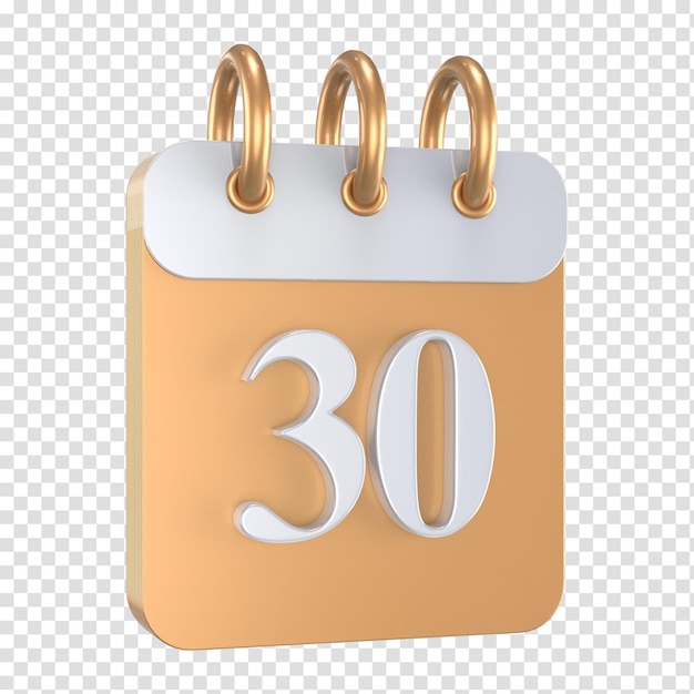 Icône Numéro De Calendrier Rendu 3d