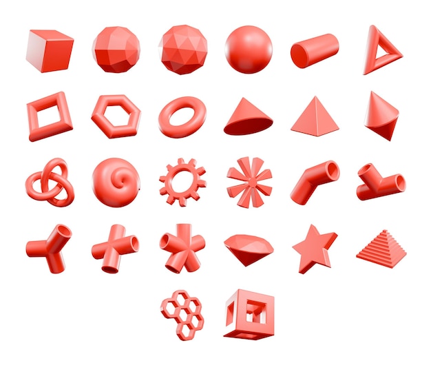 L'icône de l'objet abstrait 3D est en rouge.