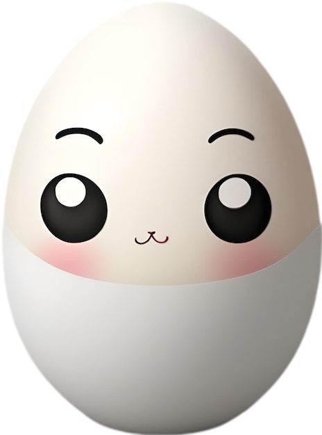 PSD l'icône de l'œuf kawaii du dessin animé