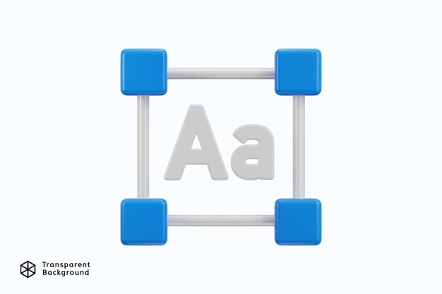 PSD icône d'outil de texte illustration vectorielle de rendu 3d