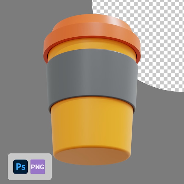 Ícone papercup de vista inferior 3D