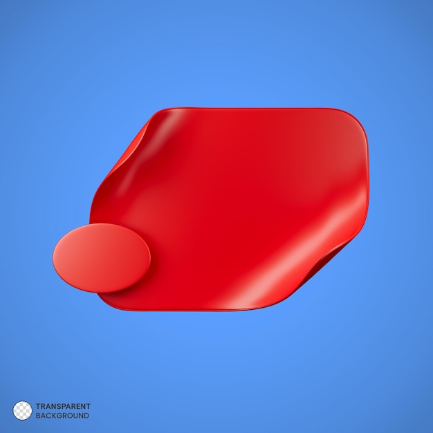 Icône De Papier Autocollant De Formes Rouges Illustration De Rendu 3d Isolée
