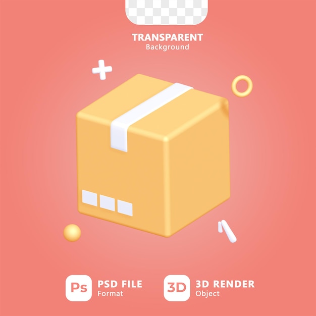 PSD icône de paquet de boîte 3d générale et essentielle pour la conception d'interface utilisateur