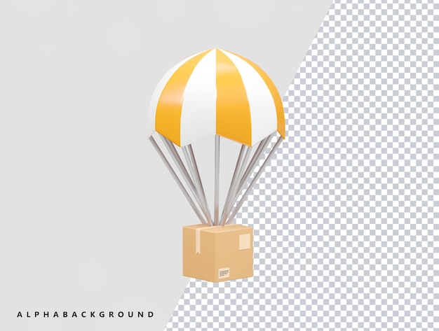 Icône De Parachute Illustration 3d élément De Rendu 3d